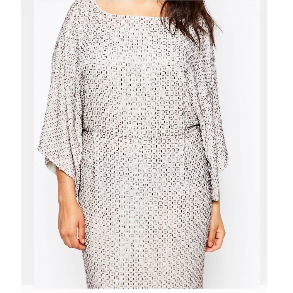 ASOS RED CARPET 16 Sequin Grid Kimono Midi Dress - Picture 5 of 13